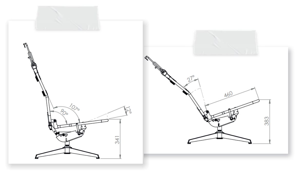 Kebe Dyfosit patented reclining system.