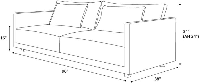 Basel 2-Arm Sofa by Modloft