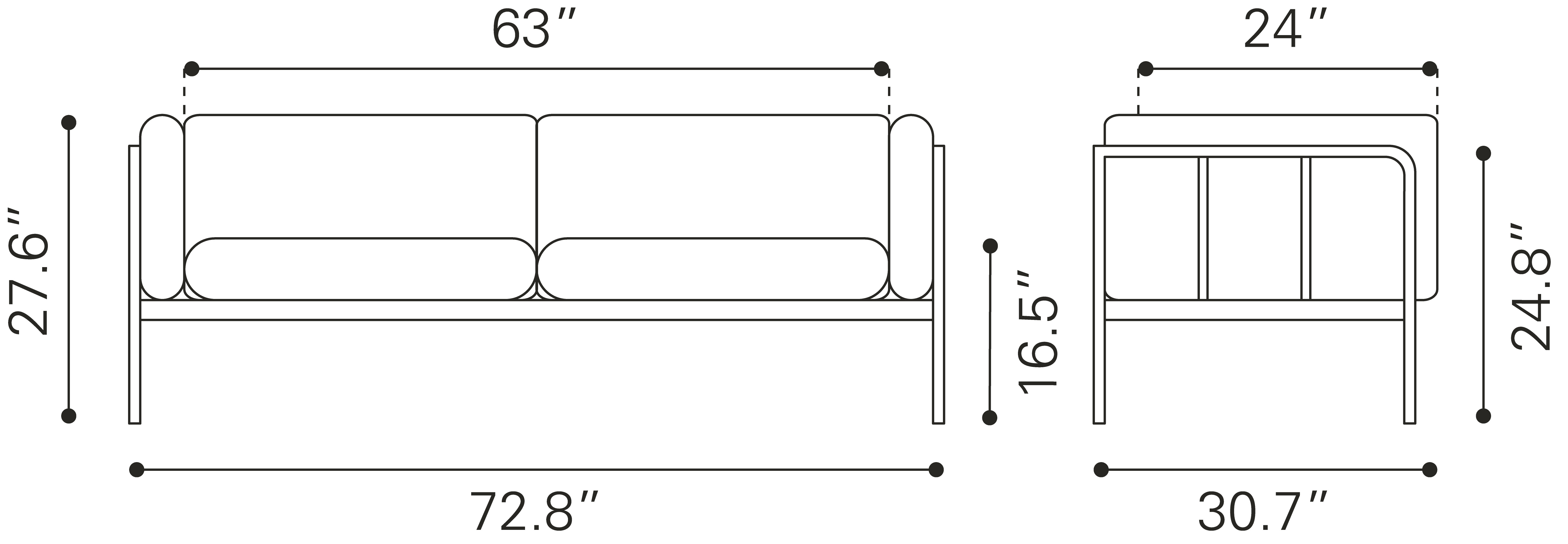 Cancun Outdoor Sofa Dimensions