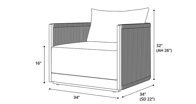 Clifton Outdoor Lounge Armchair Dimensions