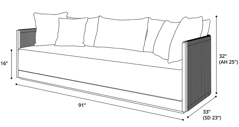 Clifton Outdoor Sofa Dimensions