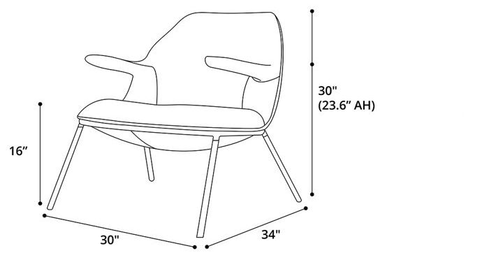 Gansevoort Lounge Chair Dimensions