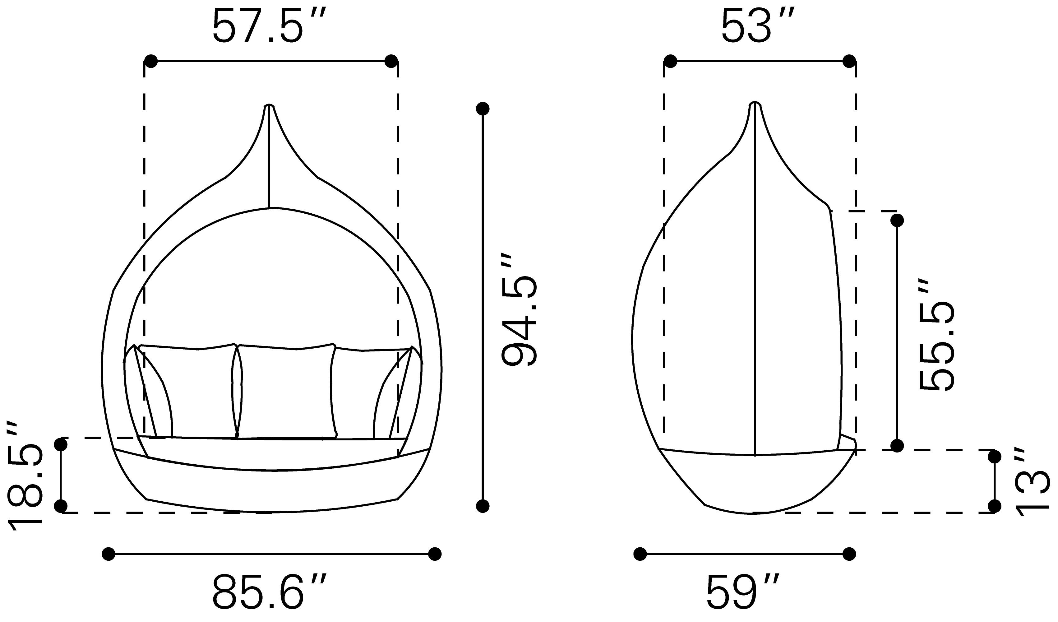 Martinique Outdoor Beach Daybed Dimensions