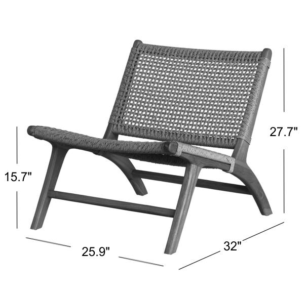 Calava Outdoor Lounge Chair Dimensions