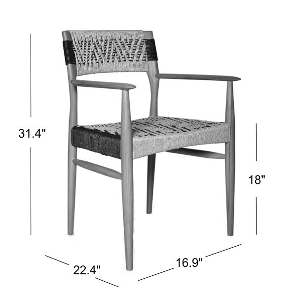 Milazzo Outdoor Dining Armchair Dimensions