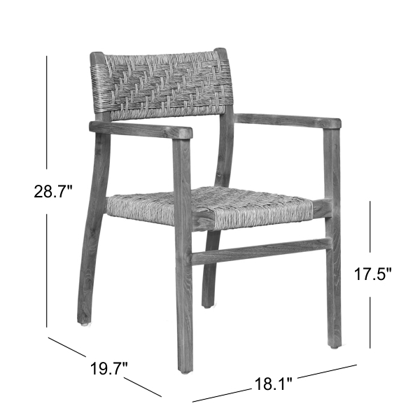 Palermo Outdoor Dining Armchair Dimensions