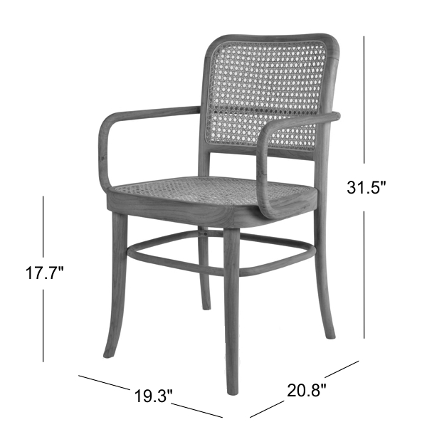 Salvatore Outdoor Dining Armchair Dimensions